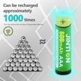 thumbnail image 3 of JINTION Rechargeable AAA Batteries, 8 Pack NiMh 600mAh 1.2v AAA Rechargeable Battery for Solar Lights Lantern, 3 of 5