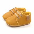 thumbnail image 2 of Baby Boys Girls Oxford Shoes Anti-slip Lace Up Sneaker PU Leather Moccasin Newborn Infant First Walker Loafer Shoes 0-18 Months, 2 of 6