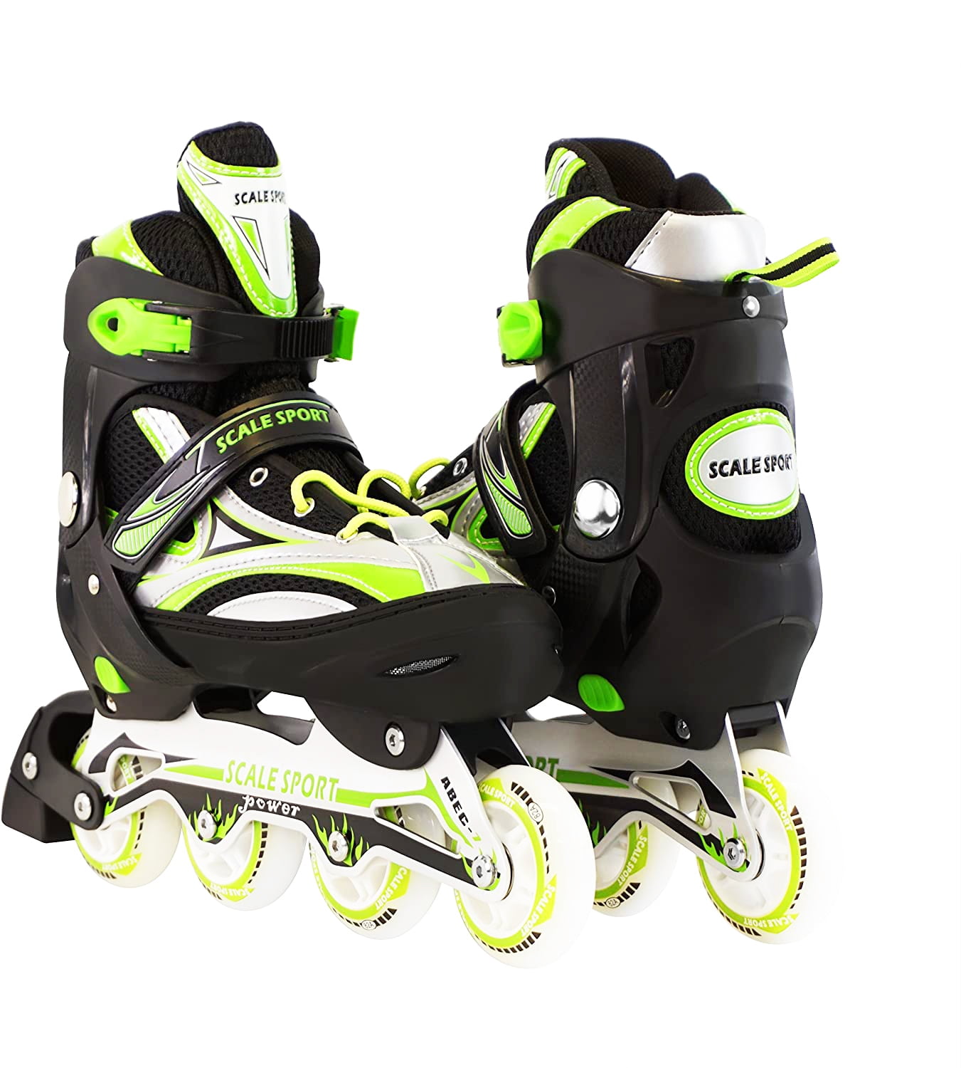 Size 8-11 Adjustable Inline Skates for Adults, Green