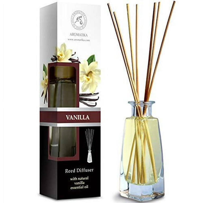 Aromatika Vanilla Diffuser Refill w/Natural Essential Vanilla Oil 6.8 fl oz - Intensive - Fresh & Long Lasting Fragrance - Reed Diffuser Oil Refill