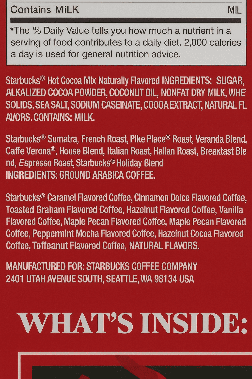 Starbucks Advent Calendar Keurig Exclusive Holiday 24 K Cups Pods