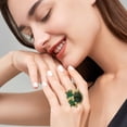 thumbnail image 2 of Vintage Oval Round Stone Statement Ring for Women Gold Plated Elegant Colorful Birthstone Flower Beaded Adjustable Open Wrap Finger Rings Comfort Fit Antique Art Deco Jewelry, 2 of 12