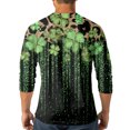 thumbnail image 4 of Men's St. Patrick's Day Shamrock Henley Shirt 3/4 Sleeve Casual Clover Print Top, 4 of 4