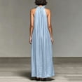 thumbnail image 6 of ClodeEU Women's Summer Ruffle Hem Sleeveless Flowy Maxi Dress ,Casual Loose Fit Beach Vacation Dress Light Blue,Women's Plus XL, 6 of 8