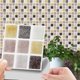 thumbnail image 1 of Mosaico de azulejos de membrana cúbica esmerilada, adhesivo de pared decorativo e impermeable para bricolaje., 1 of 5
