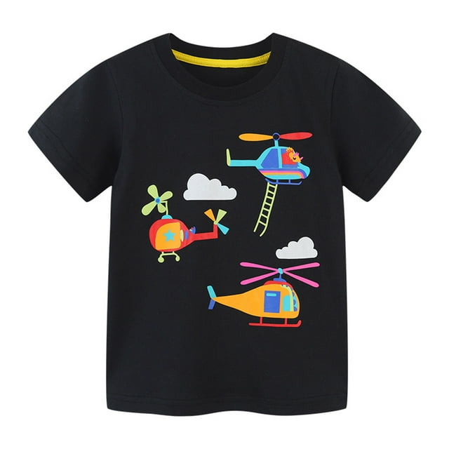 KAWELL Toddler Boys Summer Dinosaur Pattern T-Shirts Short Sleeve Top Size 2-7T