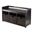 thumbnail image 1 of Pemberly Row Banc de Rangement 4Pc avec 3 Paniers à Coque en Espresso, 1 of 2