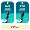 (2 pack) Quip Rev Oscillating Electric Toothbrush Head, Adult Compact Head Refill, Black, 2 Pack