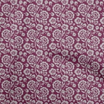oneOone Cotton Jersey Dark Magenta Fabric Floral Sewing Craft Projects Fabric Prints By Yard 58 Inch Wide