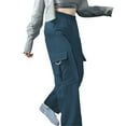 thumbnail image 2 of Bovemsi Cargo Pants Women Solid Color Pocket Work Long And Casual For Women's Daily Use Casual Pants with Pockets, 2 of 8