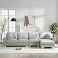 thumbnail image 2 of Modern Cloud Sectional Sofa, Small Space L-Shaped Sofa with Oversized Chaise , 4 Seat Chenille Upholstered Couch for Living Room, Bedroom, Light Gray, 2 of 9