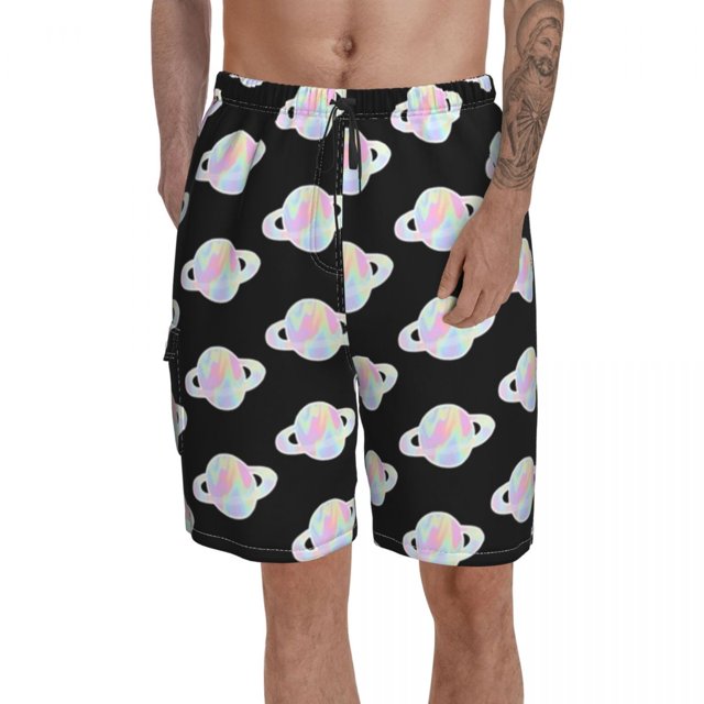 Holo Board Shorts Polyester Swimming Trunks Beach Pattern Men Swim Trunks