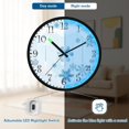 thumbnail image 5 of Voice Activated Clock with Glow Light 12 Inch Large Silent Wall Clock Battery Operated for Home Decor Hanging Snowflakes, 5 of 8