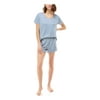 ROUDELAIN Sets Light Blue Knit Elastic Band Heather Short Sleeve Round Neck T-Shirt Everyday Size L