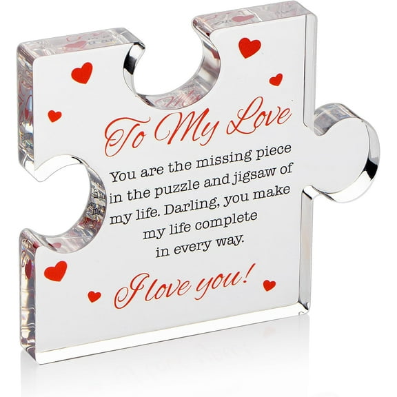 I Love You Gifts for Her, Him - to My Love Acrylic Block Puzzle 4.1 x 3.5 inch - I Love You Gifts - Birthday, Anniversary, Valentine's Gift for Husband, Wife, Boyfriend, Girlfriend
