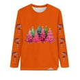 thumbnail image 3 of Babysbule Christmas Sweatshirt for Women Fashion Women's Christmas Printed T-shirt Long Sleeves Blouse Round Neck Casual Tops Sweatshirt, 3 of 4