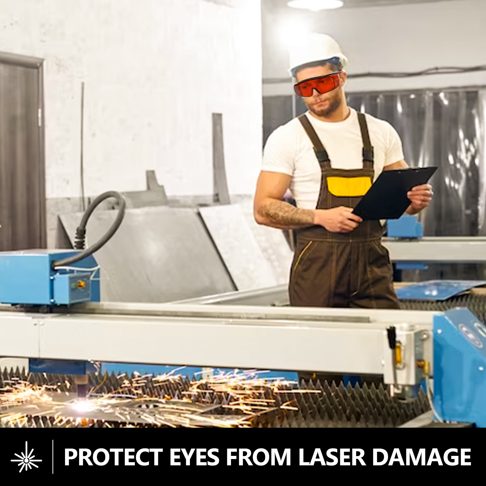 Professional Laser Goggles - Dual Wave 532+1064nm Laser Safety glasses, Resistant to Laser180-540&750-1100nm for 445nm,450nm,473nm,532nm,1064nm Infrared Laser Protection, Blue,Green,UV Laser Goggles