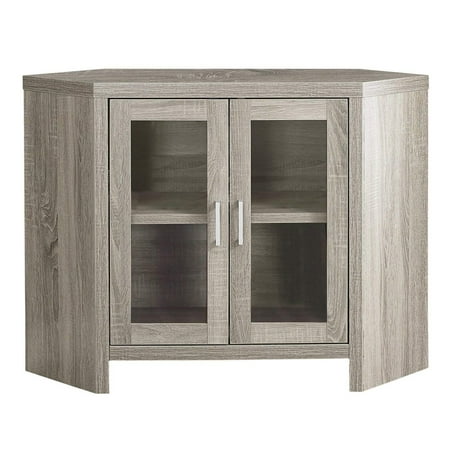 Monarch Tv Stand Dark Taupe Corner With Glass Doors For Tvs Up To