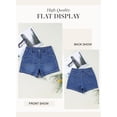 thumbnail image 3 of Pantalones cortos Dokotoo Lady Jean Ashleigh, azul, cintura alta, talla 40, 3 of 5