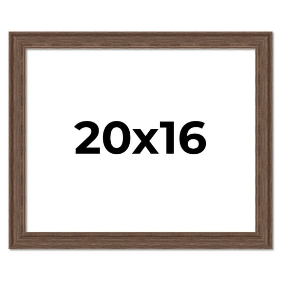 20x16 Frame Brown Distressed Barnwood Picture Frame | Rustic Farmhouse Photo Frame Includes UV