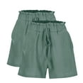 thumbnail image 5 of LOVZFMLL Short Décontracté pour Femmes, Taille Élastique avec Poches, Mode, Vert Menthe G, 5 of 5