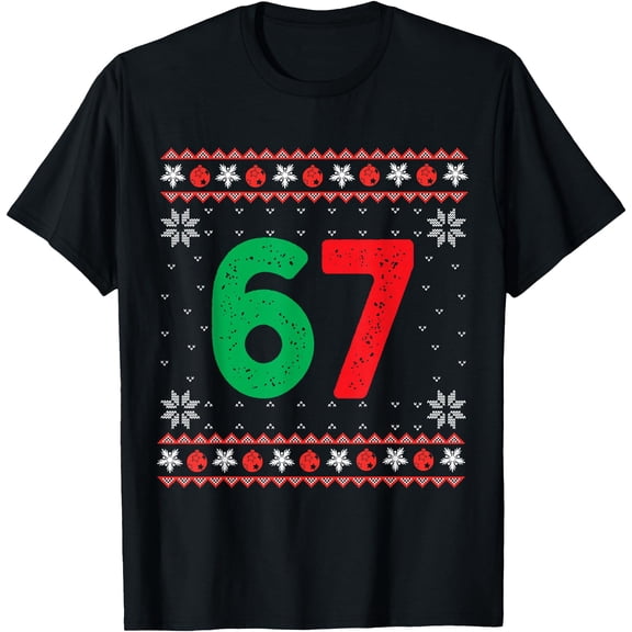 Six Seven Christmas 6 7 Ugly Christmas Sweater T-Shirt Tee