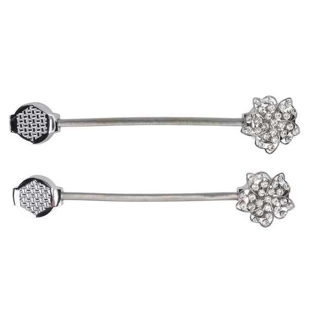 Alzapaños De Cortina Magnéticos, Clips De Hebilla De Cortina De Flores De Cristal Brillante, Elásticos, Elegantes Para Estudio Para Sala De Estar