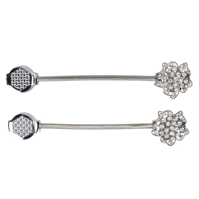 Alzapaños De Cortina Magnéticos, Clips De Hebilla De Cortina De Flores De Cristal Brillante, Elásticos, Elegantes Para Estudio Para Sala De Estar