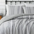thumbnail image 3 of Truly Soft Kiel Stripe Flannel Grey Cotton 3-Piece Full/Queen Comforter Set, stripes themed, for Men and Women, OEKO-TEX Certified Confidence, 3 of 10