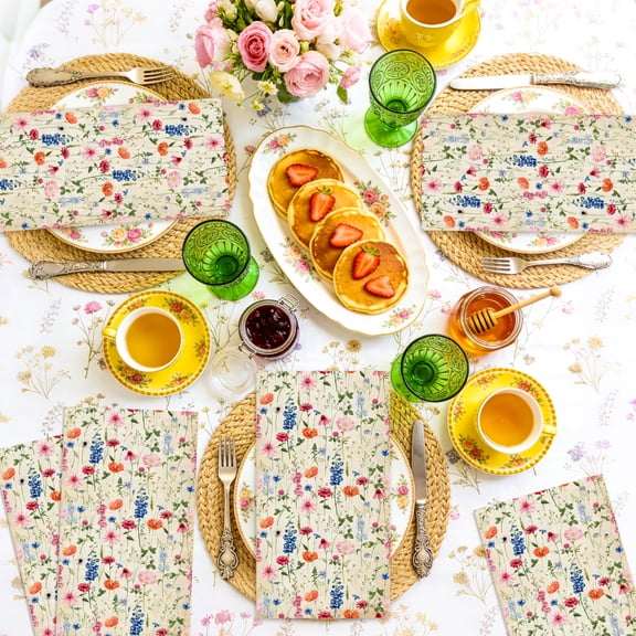 Vintage Wildflower Paper Napkins - Retro Floral Design for Tea Parties, Garden Gatherings & Feminine Celebrations (40PCS)