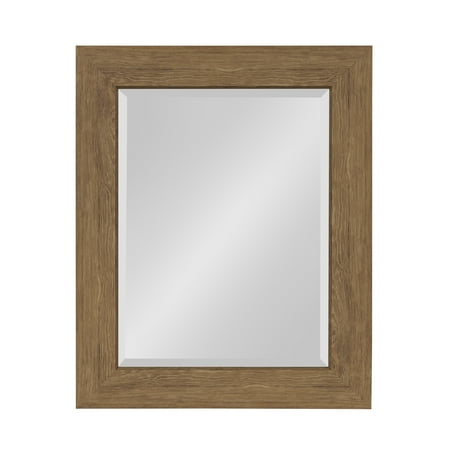 - Kate and Laurel Boardwalk Framed Beveled Wall Mirror 24.5 x 30.5 inches, Medium Brown