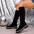 thumbnail image 2 of Women's Knee High Boots Fashion Stretch Slim Fit Round Toe Platform Comfortable Stylish Footwear, 2 of 9