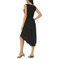 thumbnail image 3 of INSPIRE CHIC Women's Summer Dresses Sleeveless Tank Sundress Wrap V Neck Pleated High Low Hem Midi Dress with Pockets L Black, 3 of 6