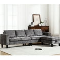 thumbnail image 2 of L Shaped Storage , Chenille, Gray, 5 Seating Convertible Sectional Couch With Storage, Gray Capacity, 2 of 6