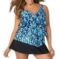 thumbnail image 1 of Women‘s Plus Size Tiered-Ruffle Tankini Top Flowy Layered Flounce Bathing Suit Top, 1 of 6
