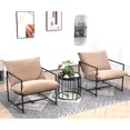 thumbnail image 4 of Silla de acento de terciopelo moderno elegante, silla reclinable contemporánea de marco de metal con cojín de asiento profundo para la oficina en el hogar, 4 of 5