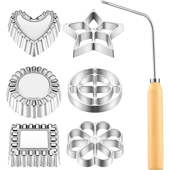 7 Pieces Aluminum Rose Mold Set 6 Shapes Interchangeable Cookie Baking Home Tools