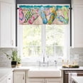 thumbnail image 3 of Colorful Flip Flops Kitchen Valances for Windows 42x12 Inch Kitchen Curtains Valances Rod Pocket Summer Blue Beach Ocean Bathroom Window Valances for Window Treatment Decor, 3 of 6