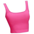 thumbnail image 5 of Wang6 Cropped Ribbed Tank Tops for Women Causal Sleeveless Scoop Neck Summer Tops Trendy Solid Knit Slim Workout Yoga Tops Shirts Clothes Hot Pink M, 5 of 7