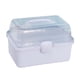 thumbnail image 3 of Caja de almacenamiento para el hogar, 3 compartimentos de capas, apilable, multiusos, con tapa y asa para Blanco, 3 of 9