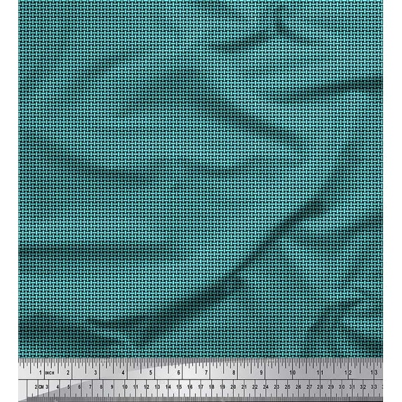 Soimoi Rayon Fabric Basketweave Small Print Fabric by The Yard 56 Inch Wide