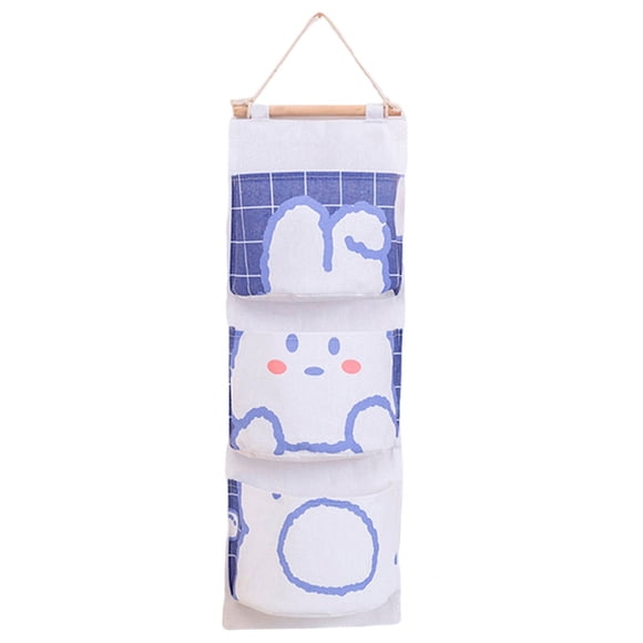 Bolsa de almacenamiento para colgar en la pared, organizador de 3 bolsillos para sobre la puerta, bolsa organizadora para Conejo
