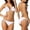 White, variant on Bikini Sets for Women Solid Color Lace Up Bikini Two Piece Swimsuit Womens Swimsuits White L