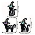 thumbnail image 3 of Set of 3 Wooden Halloween Figurines, Pumpkin Ghost Black Cat Tabletop Decor, Hand-Painted Home Party Ornaments for Mantel Shelf Display, 3 of 7