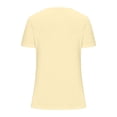 thumbnail image 5 of SROBPTY Womens T-Shirts Solid V Neck Short Sleeve Button Loose Breathable Summer Tops for Casual Wear, 5 of 5