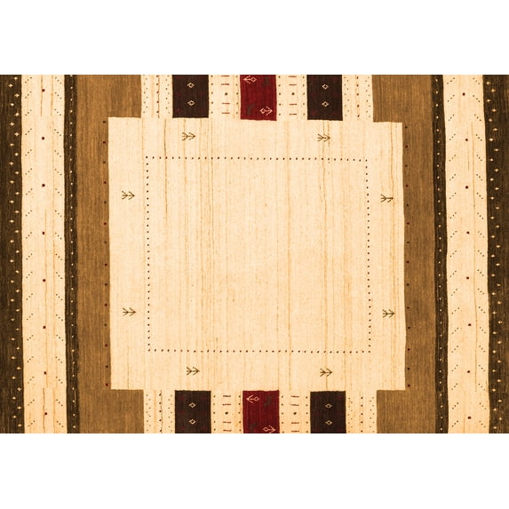 Ahgly Company Indoor Rectangle Solid Orange Modern Area Rugs, 8' x 12'