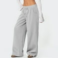 thumbnail image 7 of Wide Leg Pants Women Sweatpants High Waisted Fleece Baggy Sweatpants Full Length Lightweight Active Track Pants Silver XL, 7 of 7