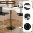 thumbnail image 4 of Furmax 1 Piece Round 23.85”Pub Dining Table White & Black, Bar Table for Kitchen, Bar & Living Room, 4 of 6