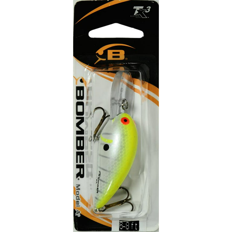 Bomber Model A Fishing Lure Hard bait Crankbait Chartreuse Shad 2 1/8 in  3/8 oz