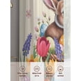 thumbnail image 6 of Easter Bunny Sheer Curtains 63 Inch Length 2 Panels Set Window Treatments, Colorful Eggs Spring Tulips Flower Vintage Rod Pocket Semi Curtains for Living Room/Bedroom/Kitchen Décor, 104"W x 63"L, 6 of 7